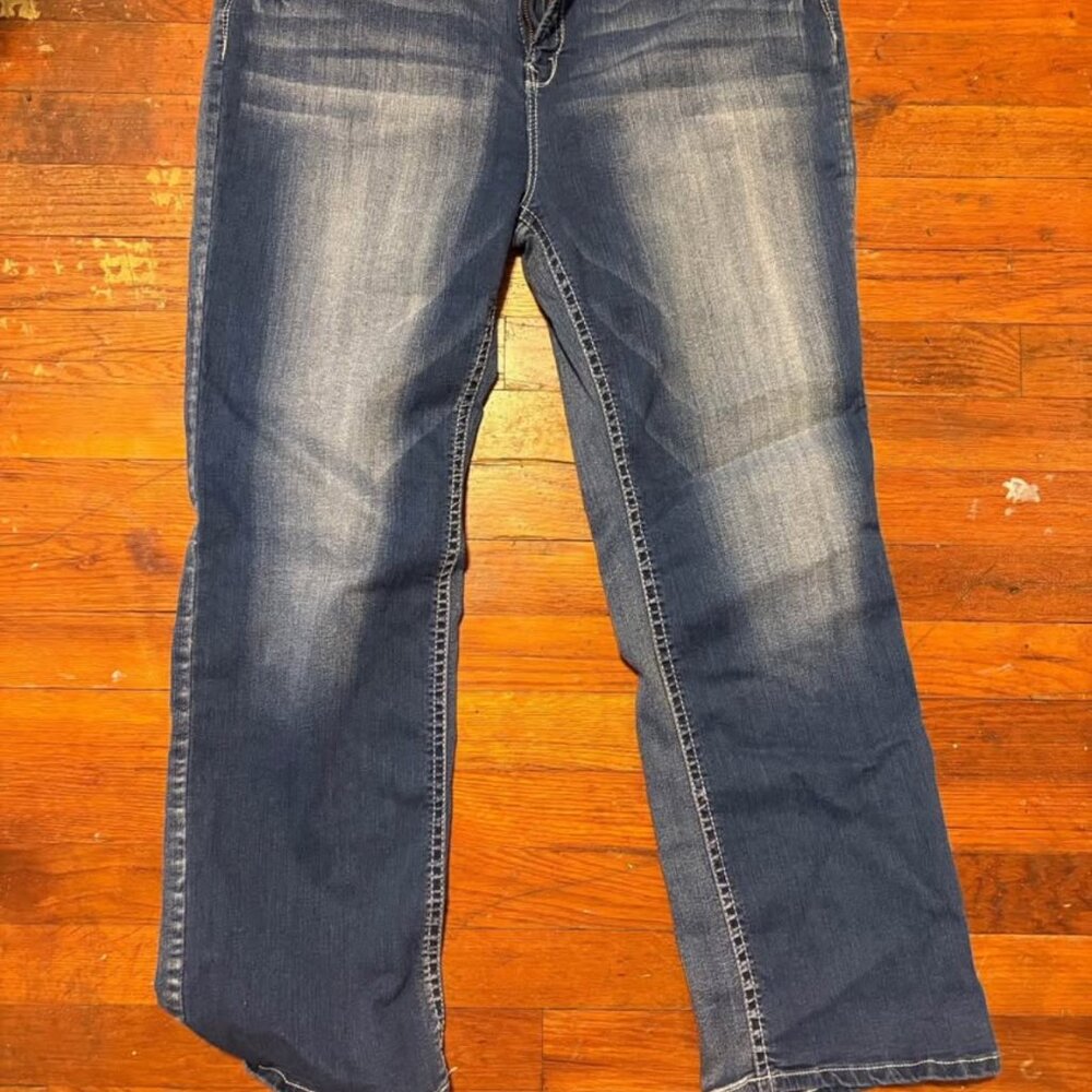 WOMENS PLUS SIZE STONE WASHED BLUE JEANS SIZE 20